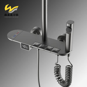 Robinet de douche mural intelligent thermostatique en cuivre intégral Vimijia ZY-22801-Q, vente en gros d'usine, avec affichage numérique et jet supérieur - Product Image 3