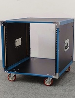 Boîtier de transport professionnel en aluminium bleu pour amplificateur de puissance, rack de mixage audio, boîte de rangement pour équipement audiovisuel