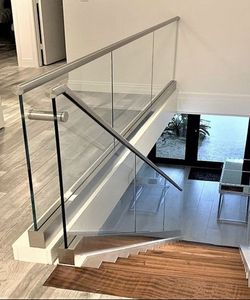 Hiện đại không khung u-kênh cơ sở kính cường lực lan can cho biệt thự bên ngoài dự án chức năng an toàn - Product Image 6