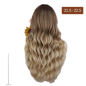 Perruque en fibre synthétique de 26 pouces avec frange, longue et bouclée, style ondulé naturel, pour tous les jours, fête, boucles Jerry, boucles crépues - Product Image 3