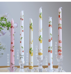 Bougies exclusives transfrontalières à longue tige imprimées de fruits, 25 cm, sans fumée, romantiques, pour mariages, dîners aux chandelles et événements spéciaux - Product Image 6