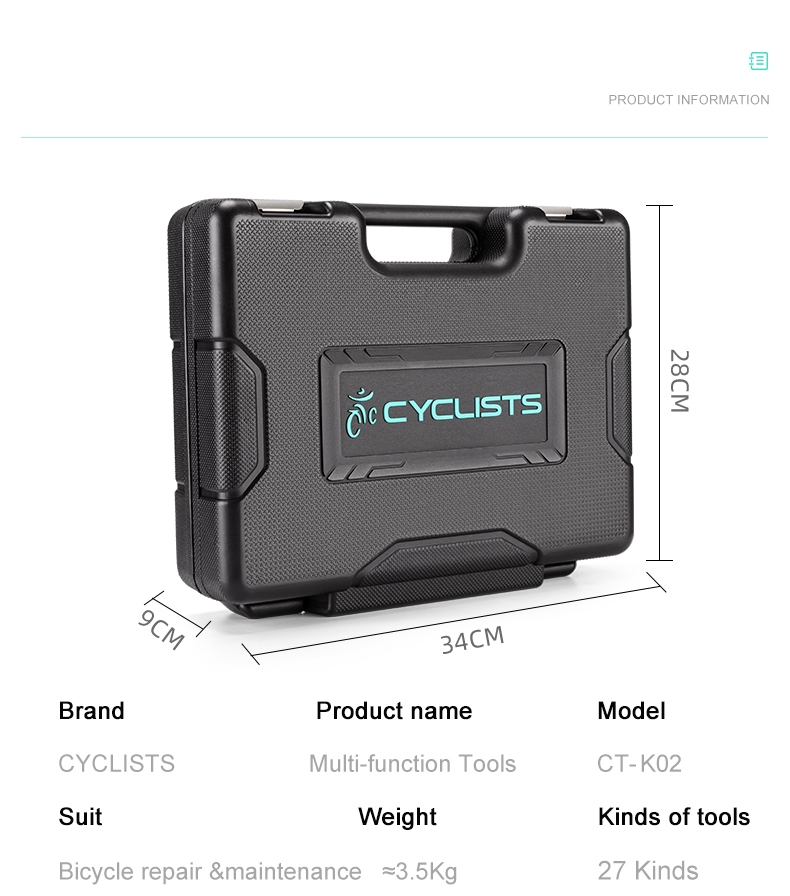 Cyclists 27 in 1 Bicycle Repair Tools Kit – Multitool for Bike