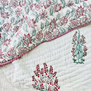 Qualité supérieure Panchi main bloc impression réversible couette haute qualité traditionnelle 90X108 "200 GSM coton imprimé à la main cousu - Product Image 1