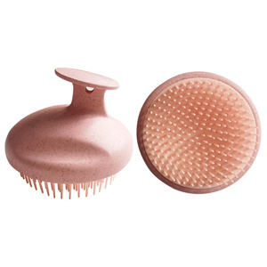 Brosse exfoliante pour le cuir chevelu en paille de blé biodégradable, brosse à shampooing pour cheveux, brosse de massage du cuir chevelu en TPEE souple et imperméable - Product Image 1