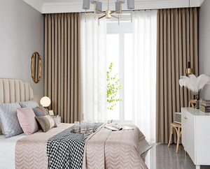 Rideaux occultants modernes en lin <span class=keywords><strong>de</strong></span> haute qualité, plissés, couleur unie, pour bureau, salon, chambre à coucher - Product Image 6