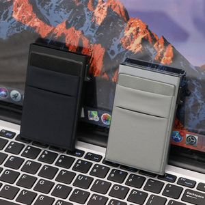 Customfashion Pop-Up <b>Metal</b> <b>Wallet</b> Men's Slim Minimalist Pouch Rfid Blocking Credit Holder Aluminum Id Card Case - Product Image 2