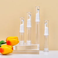 Nouvelle conception de flacon cosmétique 5ml 10ml 15ml, flacon vide pour crème pour les yeux sans air, pompe à vide en plastique, flacon en plastique AS de petite capacité