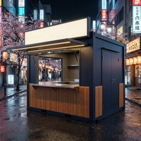 Kiosque préfabriqué de style japonais en conteneur de 10 pieds, kiosque alimentaire Izakaya personnalisé en conteneur pour les rues à thème asiatique