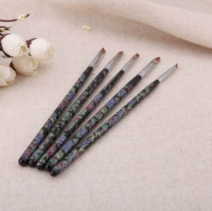 5 Pcs Nail Art Brush Set Nylon Crimped Ferrule Printing Handle Flat Slant Gel Nail Painting Manicure Salon Nail Brushes Kit - Product Image 5