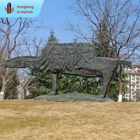 Sculpture d'animal abstrait en bronze, laiton et cuivre, design spécial, personnalisable, fabrication directe d'usine, pour jardin extérieur.