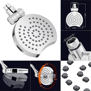 Multi Functional Shower Head 150mm Rain Spray High Pressure Round Overhead Bathroom Shower Head Rotating - Product Image 4