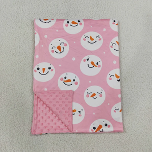 Manta de Bebé con Patrón de Muñeco de Nieve de Dibujos Animados, Popular al por Mayor, Tela Suave, Color Rosa, Decoración de Invierno - Product Image 2