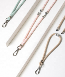 Tali ponsel leher pergelangan tangan dapat disesuaikan, kualitas tinggi 2 dalam 1 diagonal tali telepon tenun abu-abu ungu hitam merah muda - Product Image 1