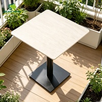 Table de jardin de haute qualité résistante aux intempéries en matériau SCB, format carré 70x70cm, idéale pour jardin, terrasse, café, restaurant