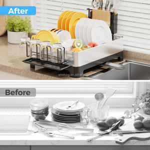 Égouttoir à vaisselle WIREKING, organisateur de cuisine, étagère de rangement en acier inoxydable sur l'évier, égouttoir à vaisselle - Product Image 6