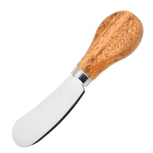 Cuchillo profesional de acero inoxidable de alta calidad para queso a granel, tablero en blanco con cuchillos con mangos de madera de goma - Product Image 4