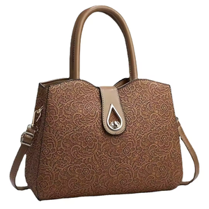 Sac fourre-tout grande capacité en cuir PU brodé couleur unie, tendance 2025, pour femme - Product Image 6