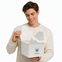 Personnalisation de la boîte d'emballage de produits de cuisson, Boîte de papier écologique à fond de boucle, Personnalisation de la boîte-cadeau de gâteau