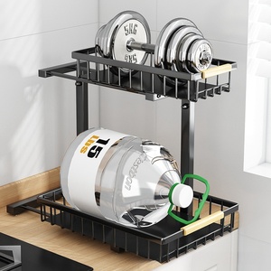 <span class=keywords><strong>Organisateur</strong></span> sous évier en métal à 2 niveaux, <span class=keywords><strong>organisateur</strong></span> sous évier de <span class=keywords><strong>cuisine</strong></span> avec rail, étagère de rangement sous évier à charge lourde - Product Image 6