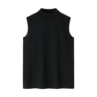 Pull sans manches en soie 85% cachemire 15% décontracté sur mesure super fin printemps été tricoté pull femme gilet
