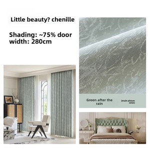 Rideaux occultants rayés Little Beauty Model Spring pour chambre à coucher, vert crème frais haut de gamme, luxe léger moderne pour salon - Product Image 6
