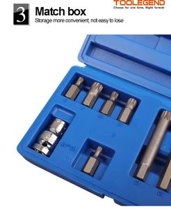 Chất lượng cao 11 miếng m-loại 12 điểm spline tuốc nơ vít ổ cắm bit Bộ công cụ sửa chữa tự động - Product Image 5
