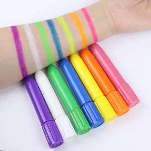 Glow Body Paint UV Neon Face Paint Crayon Painting Pen Stick Washable Non-toxic Crayons for Kids