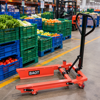 Chariot à main robuste pour caisses, avec fourches réglables, pour caisses de légumes et de fruits, capacité 150 kg