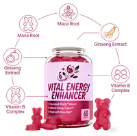 Gummies de Maca à Marque Blanche, Complément Naturel pour l'Énergie et la Vitalité des Adultes, 60 Unités