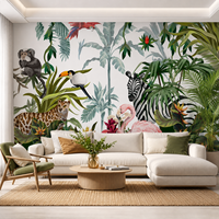 Papier peint tropical personnalisé, imperméable, décoratif, pour salon, hôtel, bureau, espace commercial