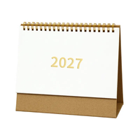 Nouveau Calendrier de Bureau Minimaliste 2027 en Papier Kraft, Ornement Créatif de Bureau, Carnet de Suivi de l'Autodiscipline, Calendrier Annuel pour le Travail de Bureau