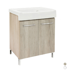 Mueble de baño con lavabo de cerámica 2 puertas roble rosa 75x50 cm - Product Image 1