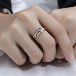 Anillo de Compromiso de Diamantes Cultivados en Laboratorio para Mujer, Forma Redonda, Oro de 18K, Messi Jewelry MSR-1750 - Product Image 6