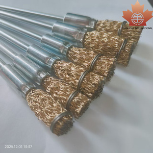 Verlengde draadborstel met koperen plating, industriële kwaliteit, lange steel, roestverwijderende draadborstelbits met koperen plating - Product Image 2