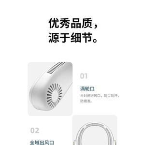 พัดลมคล้องคอแบบพกพาพร้อมแบตเตอรี่ประจุลบ 4000mAh เครื่องฟอกอากาศแบบสวมใส่ได้สำหรับใช้งานกลางแจ้ง - Product Image 3