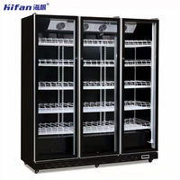 Réfrigérateur commercial à triple porte de 1800 L à économie d'énergie, avec affichage, certifié CE ETL, vertical, pour boissons, refroidisseur de bière, refroidissement par air