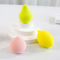 Ensemble de 4 éponges de maquillage en forme de fruits, fraise, pêche, poire, citron, avocat, éponge de maquillage pour le visage en forme de fruit, éponge de maquillage pour le visage en forme de fruit