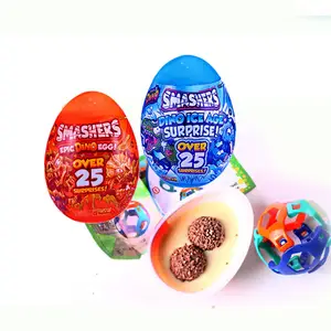 Halal Hot Selling Sweet Grappige Plastic Verrassing Chocolade Ei Met Speelgoed Kind Cartoon Verrassing Ei Speelgoed Snoep