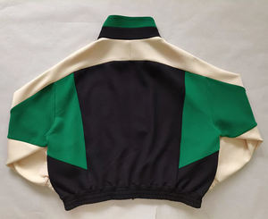 Veste <span class=keywords><strong>coupe</strong></span>-<span class=keywords><strong>vent</strong></span> tissée respirante personnalisée pour <span class=keywords><strong>femme</strong></span>, style universitaire, avec panneau matelassé néon tricolore sur le devant, écologique - Product Image 6