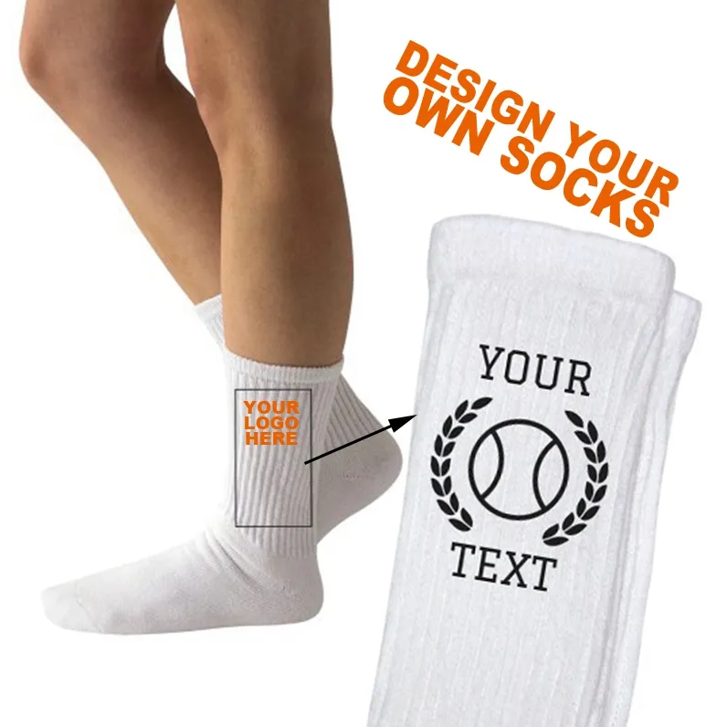 Gratis desain & MOCK-UP tabung khusus kaus kaki sepak bola basket kaus kaki olahraga Logo kustom kaus kaki Gym atletik teks kustom