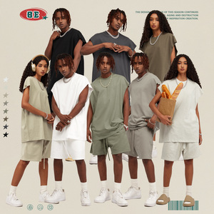 <span class=keywords><strong>2023</strong></span> nouveautés sans manches 305g gilet débardeurs unisexe Couple être prospéré été 100% coton évider lâche rue t-shirts - Product Image 1