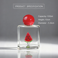 Échantillons gratuits de flacons de parfum en verre borosilicate de haute qualité 100 ml avec pastèque à l'intérieur, tête de pulvérisation à vis avec bouchons à bille