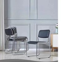 Pieds en cuir noir chromé chaise de salle à manger chaises de chaise en cuir rouge avec pieds en argent