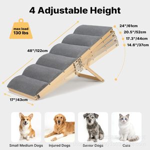 Wooden Pet Stairs <b>Dog</b> Climbing Ladder Adjustable Inclined Steps For <b>Bed</b> <b>Sofa</b> Accessory - Product Image 5