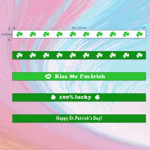 St. Patricks Glücks-Gras-Armband Party-Thema gedenkbares irisches Glücks-Gras-Silikon-Armband anpassbar