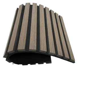 Natural oak finish Slat Wall Acoustic Panel Walnut slatted panels MDF slats with real wood veneer felt backing