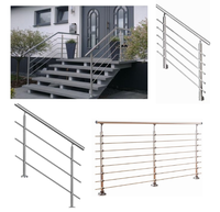 Gelander en acier inoxydable pour balcon extérieur, ensemble de barres rondes, colonne, barre, gelander, SUS 304, barre de sécurité, main courante