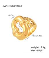 316L Edelstahl Schlangenring für Damen, 18K Gold PVD Schlangen-Statement-Ring, Vintage Modeschmuck