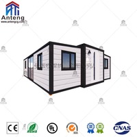 Maison conteneur certifiée préfabriquée, pliable et extensible, à énergie solaire, module d'habitation autonome
