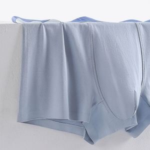 Men's Trendy Personality Cotton <b>Boxer</b> Shorts Mid-Rise Breathable Knitted Underwear with Contrast Design Waist Logo Comfortable - Product Image 4